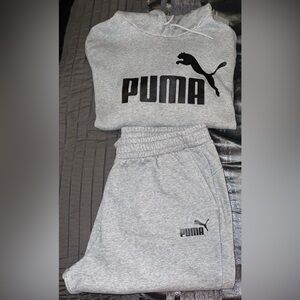 Puma Heather Gray Hoodie and Sweatpants set.